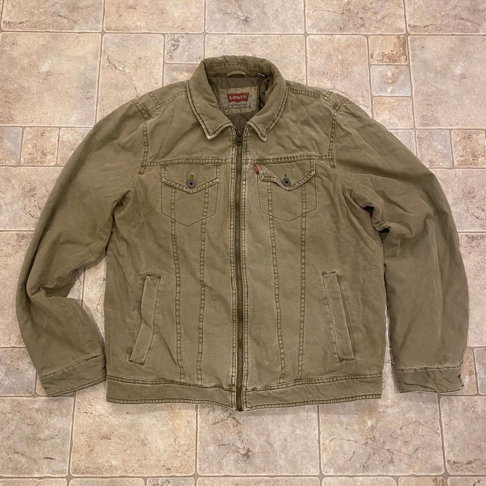 Levi's Beige Quilted Lined Full Zip-Up Jacket Men’s Sz Regular M